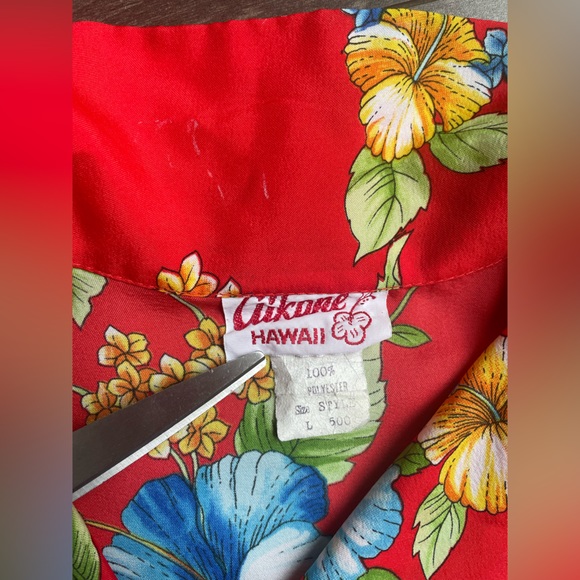 Vintage Floral Hawaiian Shirt Aikane Hawaii Red Women’s Large - Picture 3 of 3